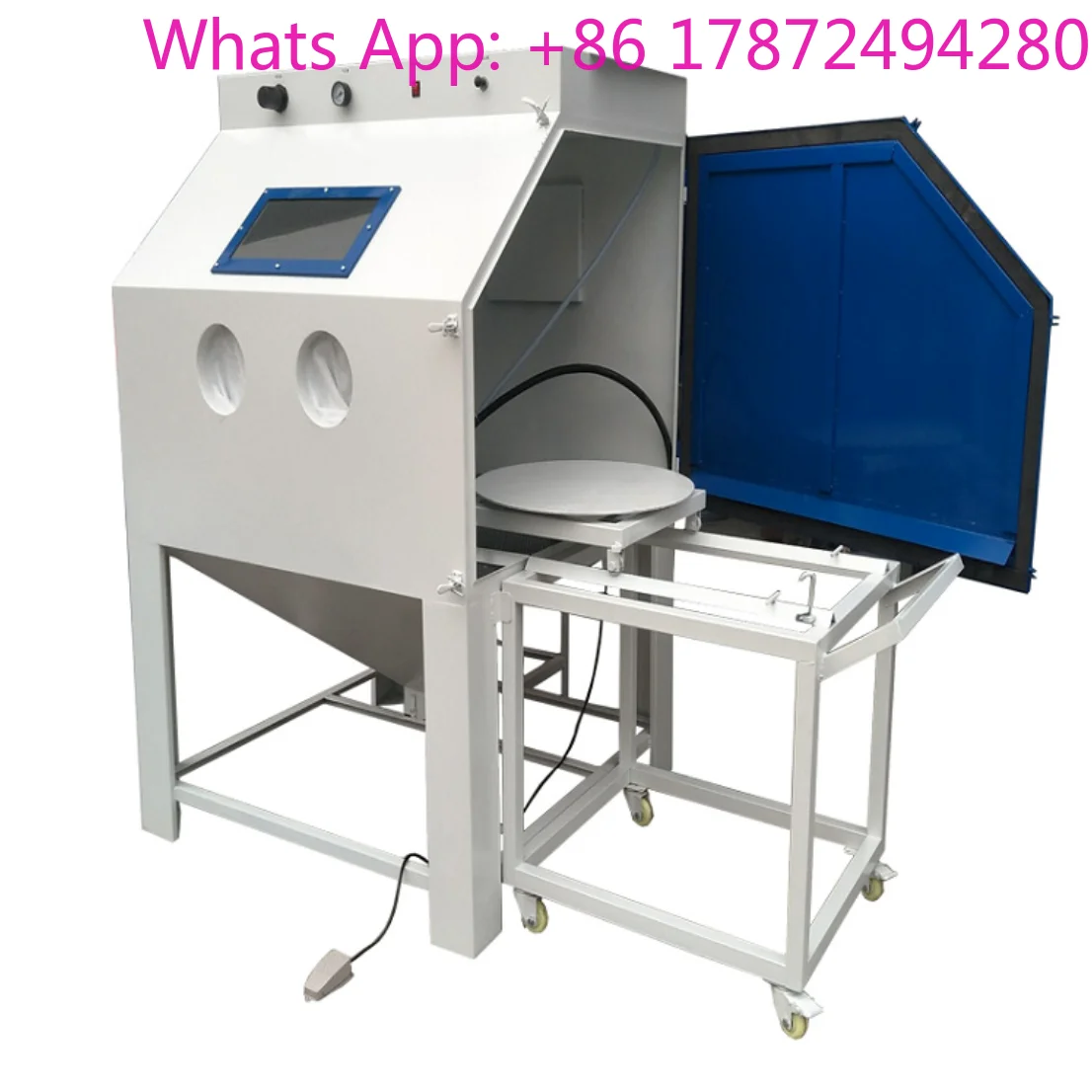 7.5KW Cabinet Sandblaster, Manual Side & Front Opening Sandblasting Machine