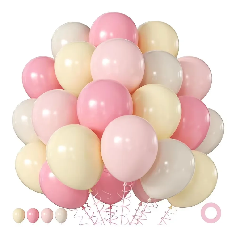 40 ballons roses et jaunes, ballons pastel rose jaune sable blanc de 12 pouces pour la décoration de fête sur le thème de la baby shower, abeille, ours