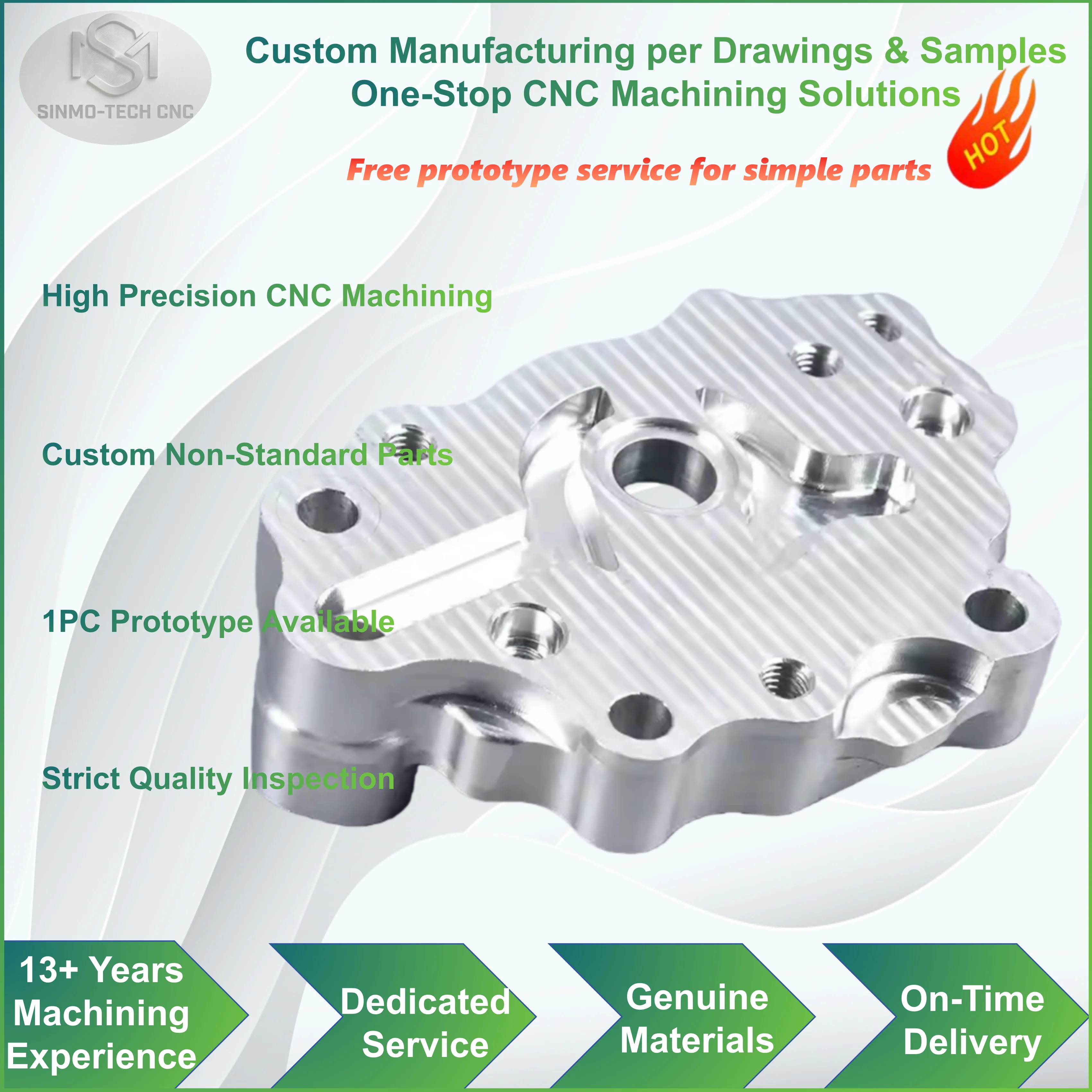 High Precision CNC Machined Parts Custom Aluminum Stainless Steel Alloy Metal Turning Milling Fabrication OEM Custom Service