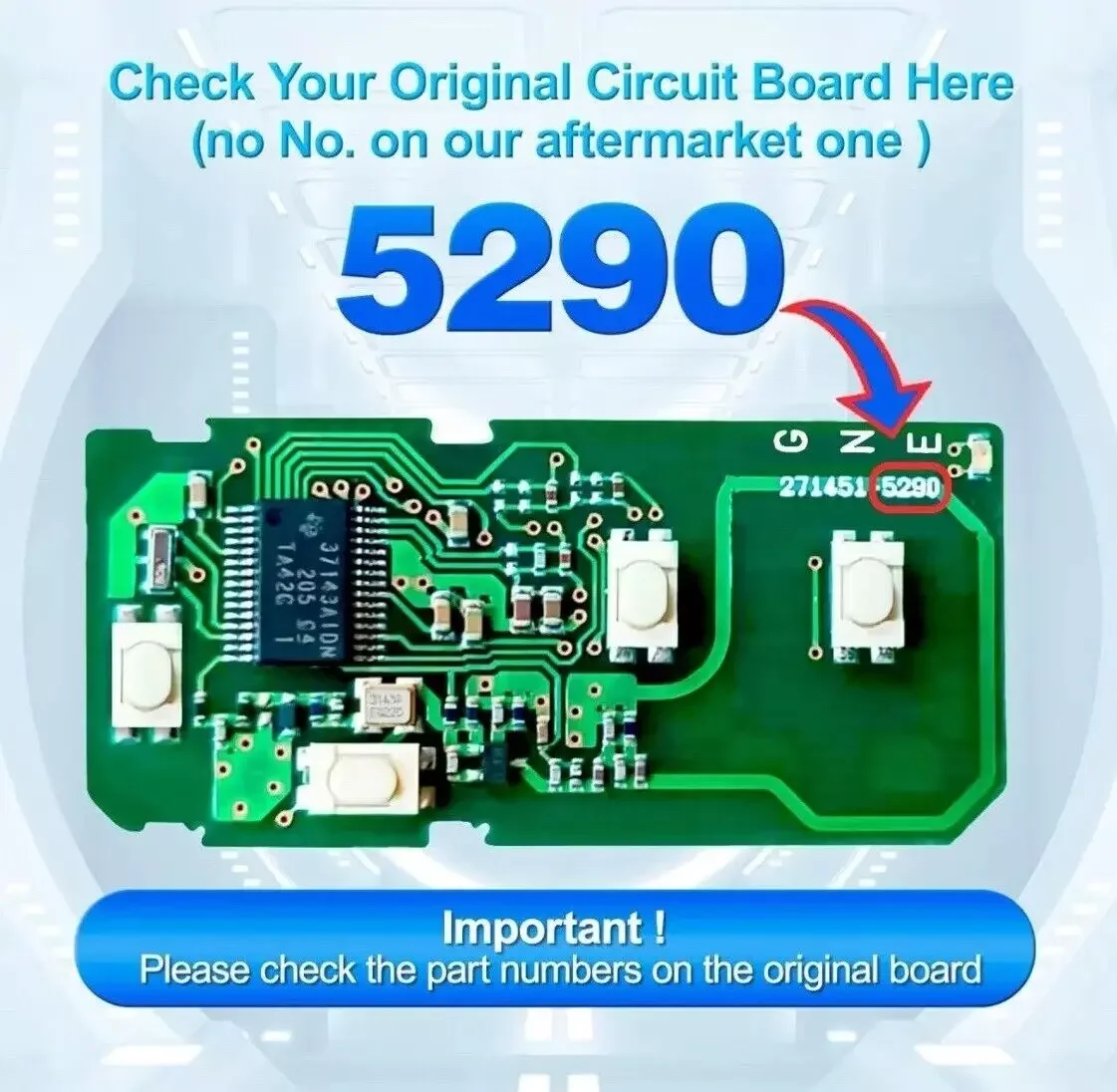 KEYECU Tanie bezkluczykowe inteligentne klawisze FOB 3BTN 314,3 MHz GNE Board271451-5290 dla Toyota Prius C V 4-Runner Venza dla Scion TC HYQ14ACX