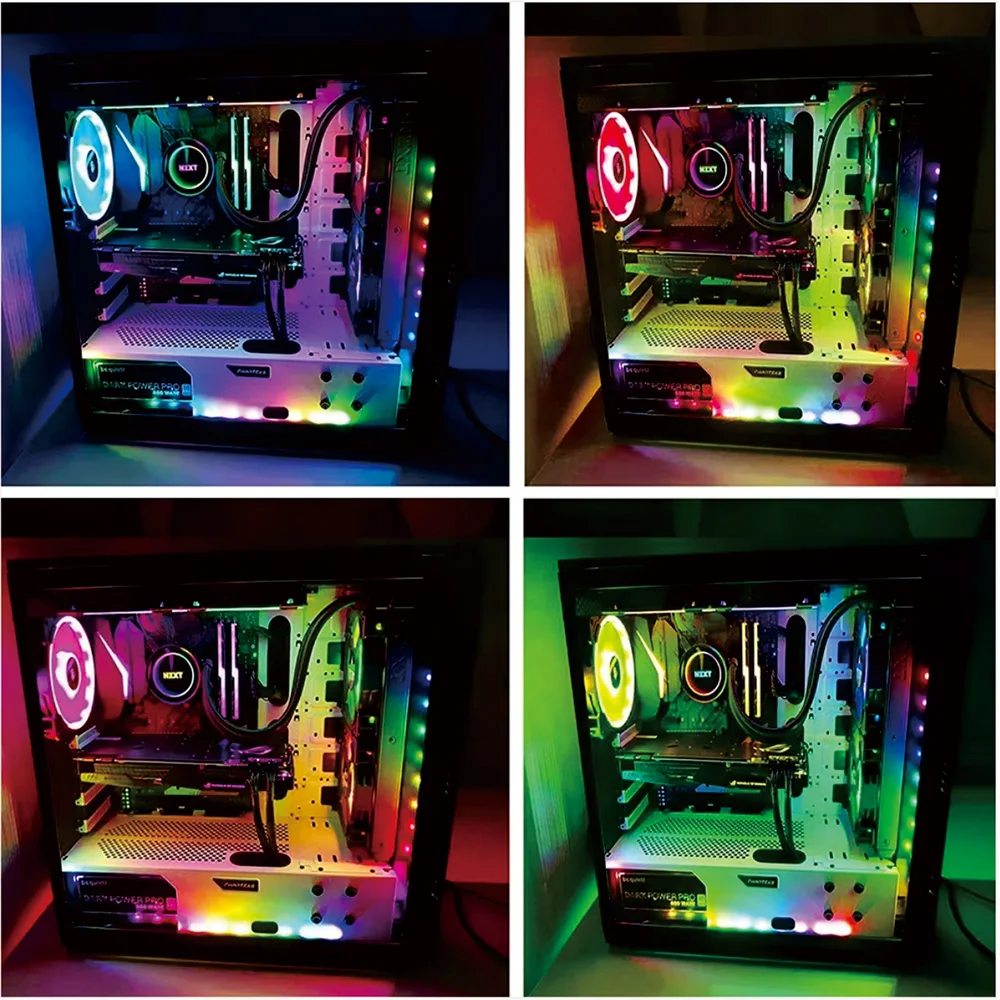 PC ARGB LED Strip Light 5V 3pin WS2812B Addressable RGBIC Strip for Case Aura Sync Mystic Light Sync Setup 5V 3pin ARGB LED Stri