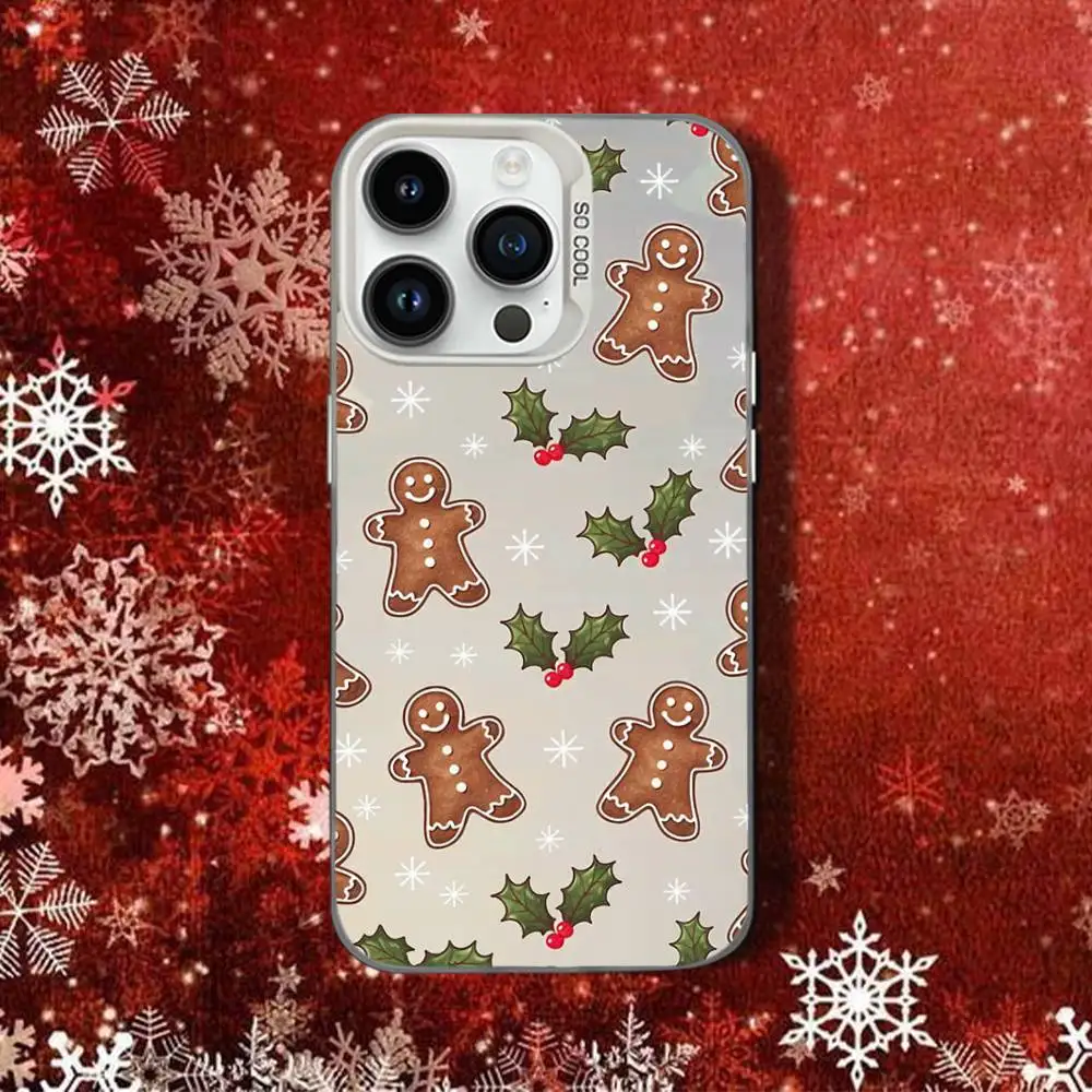 Etui na telefon Art Christmas G-gingerbread do iPhone 15, 16, 17, 11, 13, 12, 14, Pro, SE4, Max, Plus, Air, Mini, odporne na upadki, białe, twarde, z bumperem.