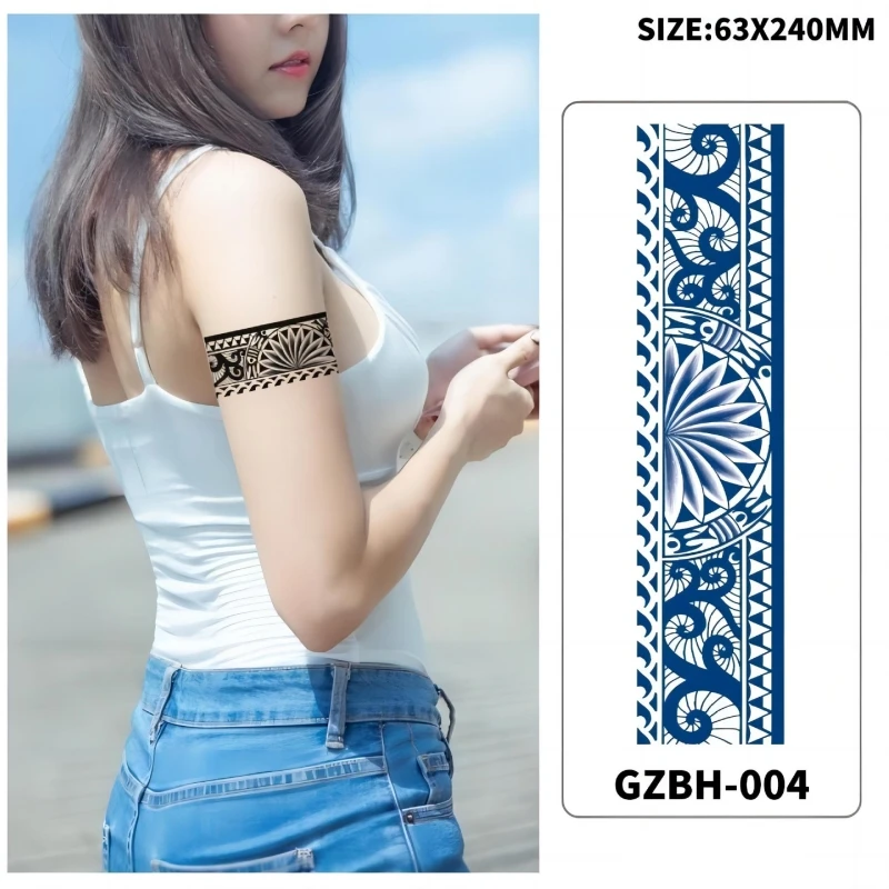 Size:63*240cm  2023 New Semi Permanent Herbal Juice Armband Tattoo Sticker Waterproof Arm And Arm Tattoo Sticker