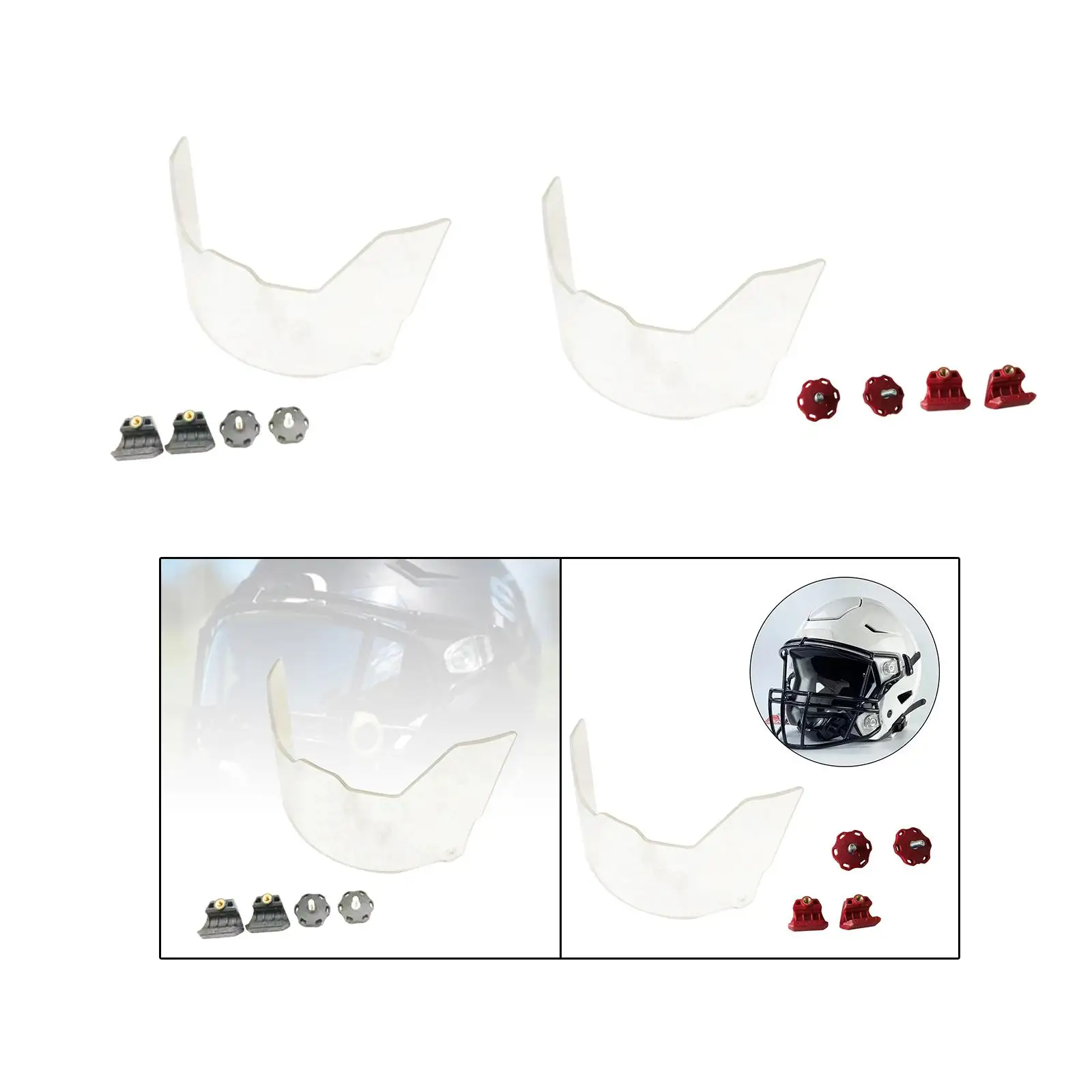 Cubierta protectora resistente a los arañazos, transparente, estable, multifuncional, extraíble, gafas para casco para béisbol, fútbol, rugby, jóvenes