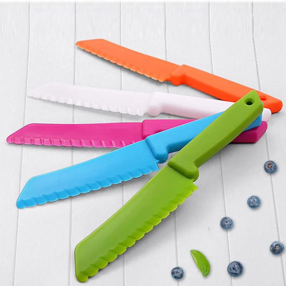 1 قطعة أدوات المطبخ البلاستيكية للأطفال قطع مجلس سكين الأطفال سلامة أدوات الطبخ سكينة الفاكهة للنزهات التخييم استخدام