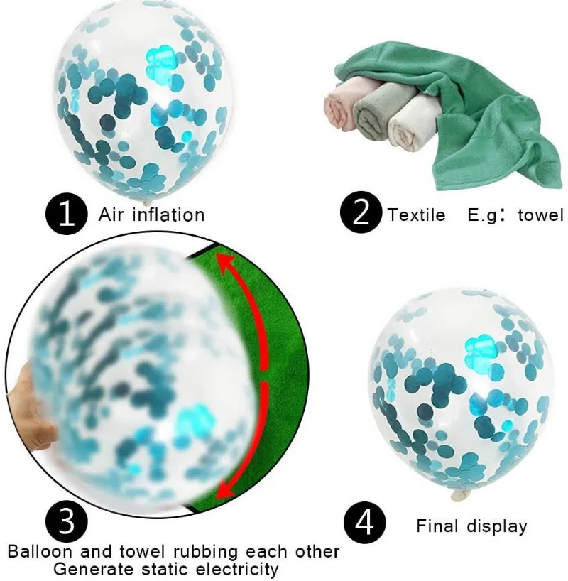 Teal Turquoise Balloons and Turquoise Confetti Balloons for Party Birthday Wedding Engagement Graduation Supplies
