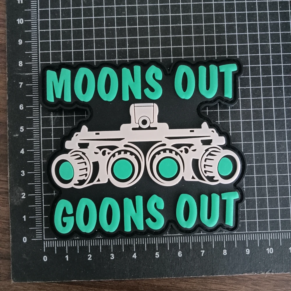 MOONS OUT GCOONS OUT Morale Badge Four Eye Night Vision Device PVC Patches Tactical Backpack Hook and Loop Stickers