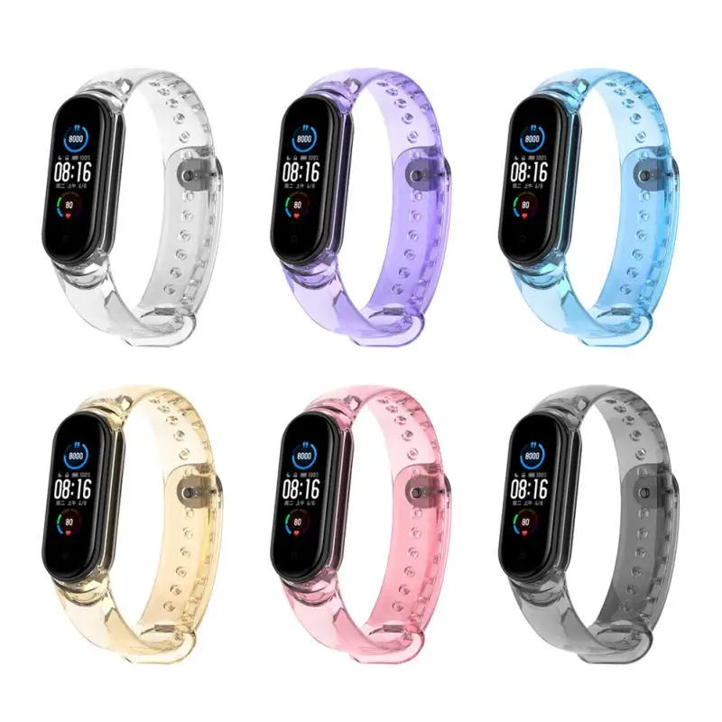 1pc Sunlight Color Change Is Suitable For Xiaomi Mi Band 7 Light-changing Strap 4/3 Transparent TPU Xiaomi Mi Band Wristband