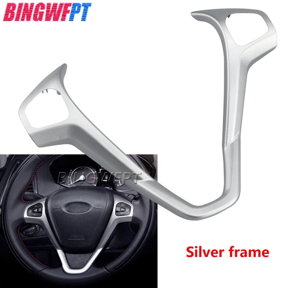 Steering Wheel Frame Panel Cover Decorative For Ford Fiesta MK7 Ecosport 2013 Cruise Control Button Modified Frame accessories