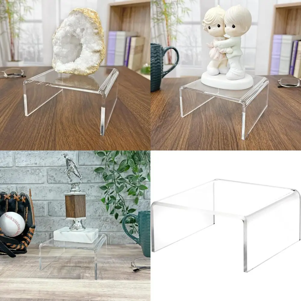 

6-Pack 2.5 High Clear Acrylic Square Display Risers, 5 Wide x Deep