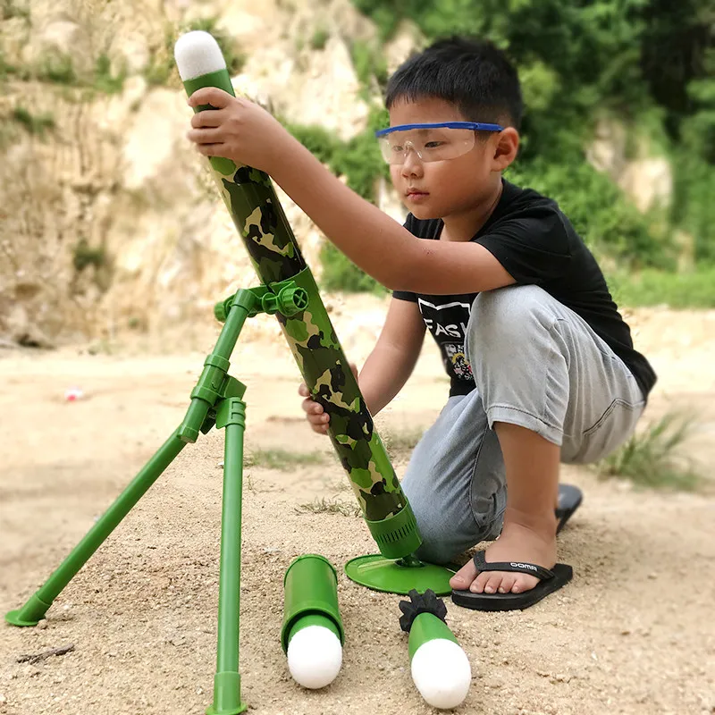 Mini Mörtel Rakete Launcher Munition Mit Licht Im Freien Simulierten Schießen Pädagogisches Militärische Überleben Spielzeug Geschenk Für Kinder