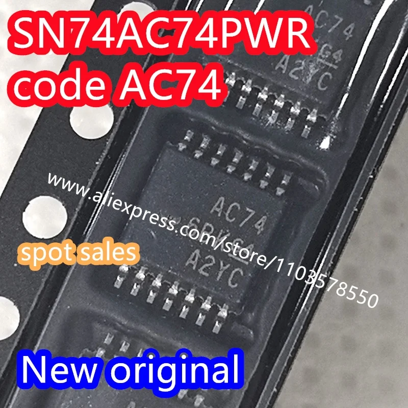 (50Pcs) 100% Brand New Original Sn74Ac74Pwr Silk Screen Ac74 Package Sop-14 D-Type Flip-Flop Chip Sn74Ac74Pw Sn74Ac74
