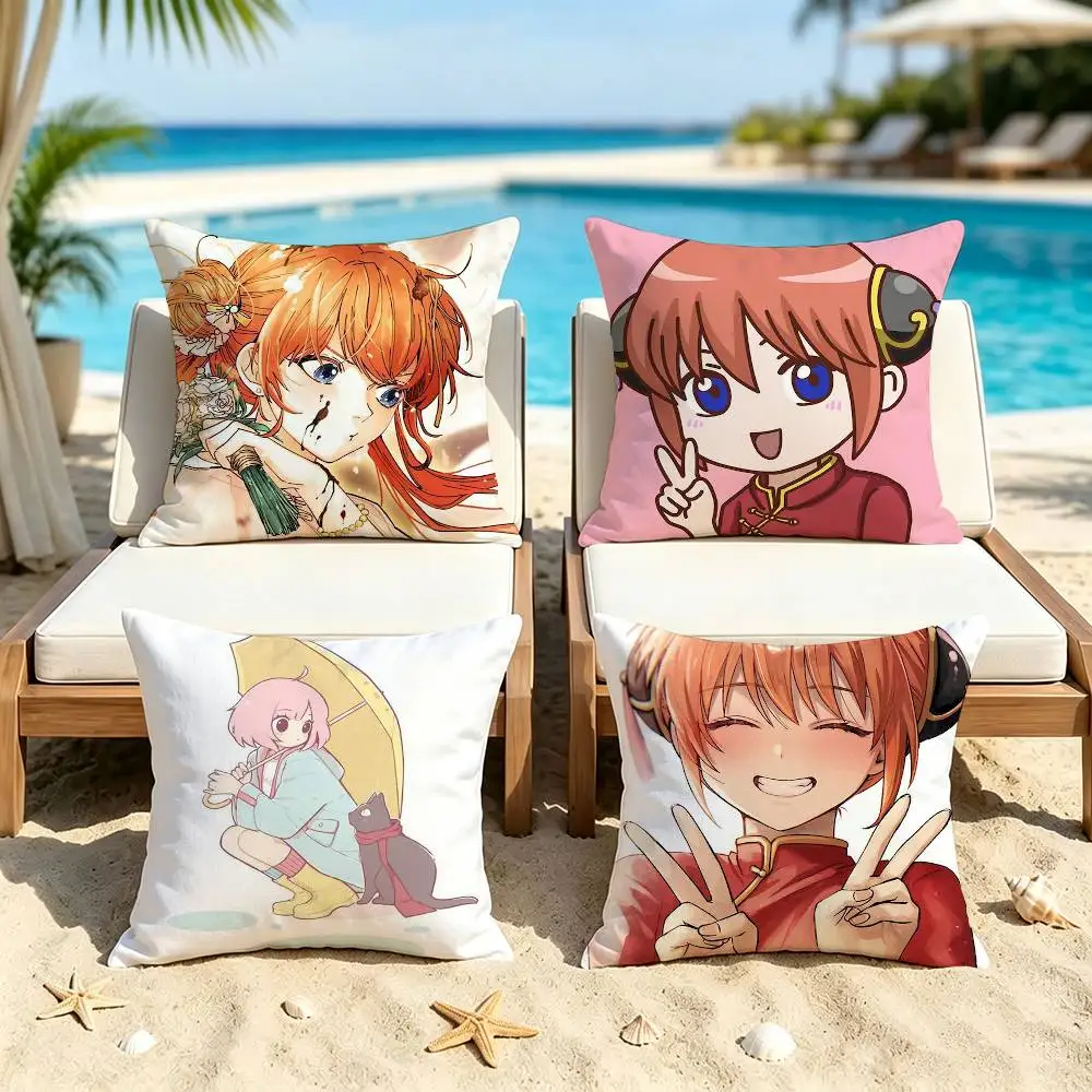 Gintama Kagura  Double-Sided Printed Cushion Cover Bedroom Bedside Sofa Pillow Case