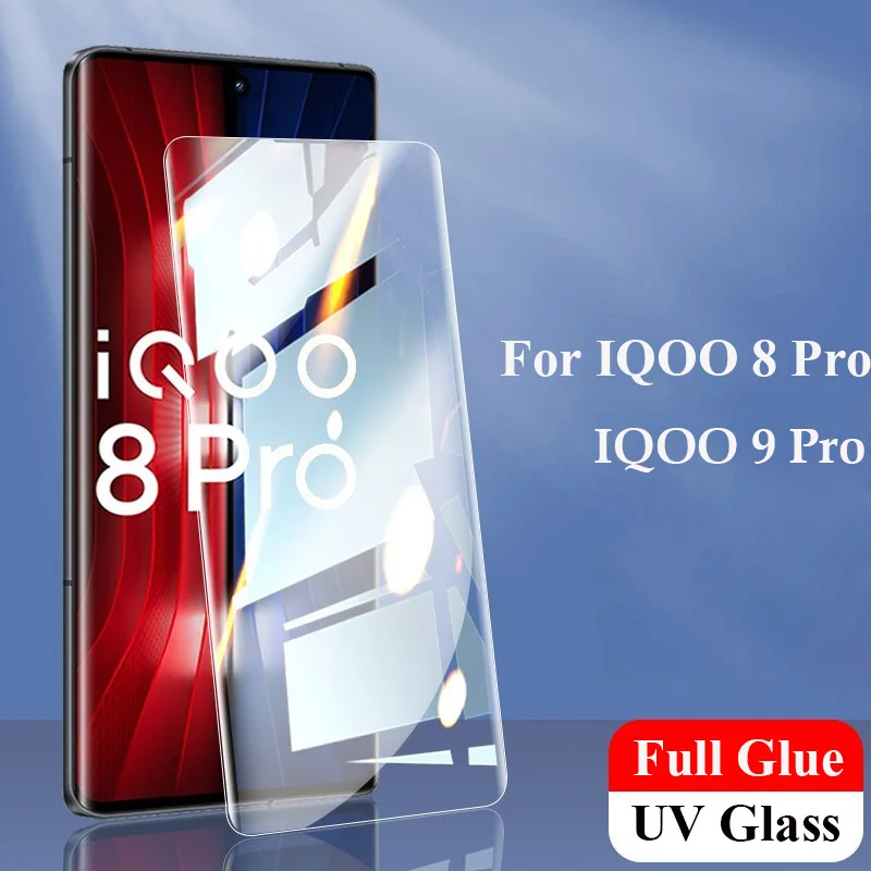 

Изогнутое закаленное 3d-стекло с жидкостью для VIVO IQOO 8 9 10 Pro iqoo8 iqoo9 iqoo10 pro, Защитная пленка для экрана, полностью клеящаяся защитная пленка