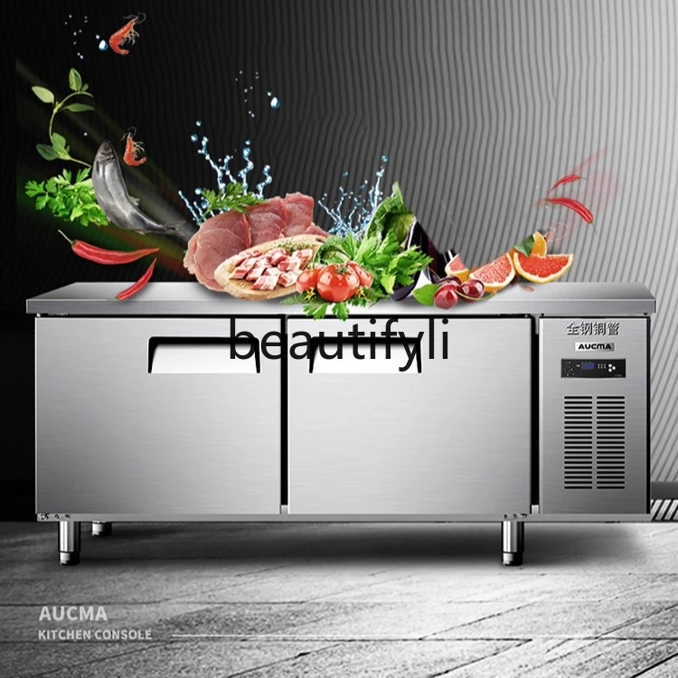 

Refrigerated Freezer Kitchen Workbench Freezer Commercial Direct Cooling