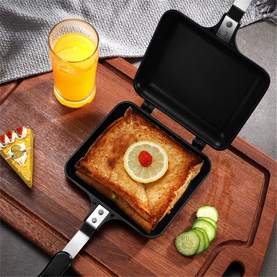 

Sandwich Mold Pan Double Side Grill Fry Pan Cookware Double Face Pan Steak Fry Pan Pancake outdoor Kitchen supplies