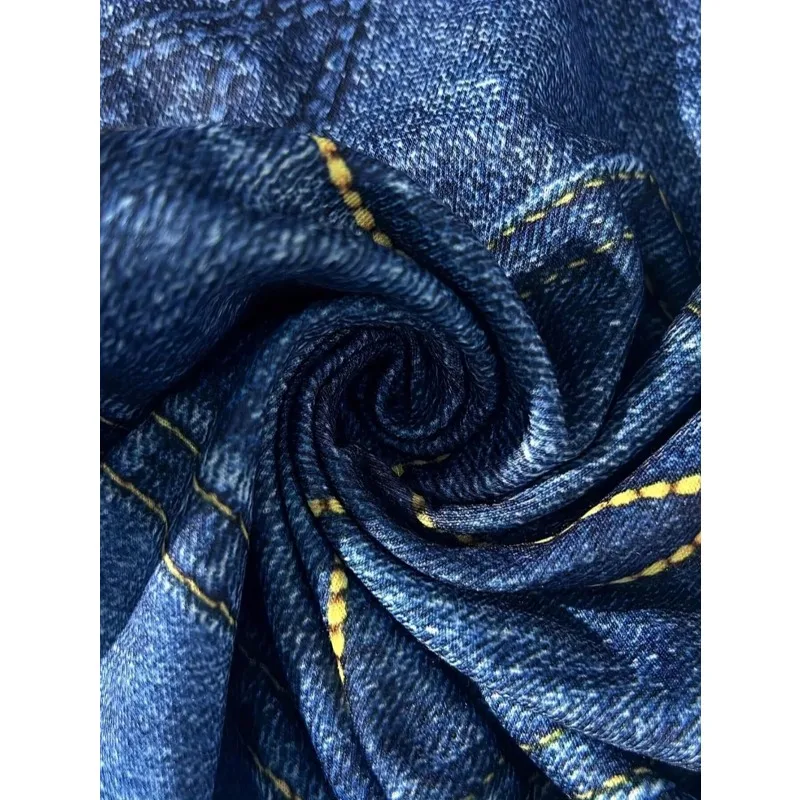 Plus Size 1XL-5XL New Casual Spliced Denim Cost Women Long Sleeve Cardigan Jackets ﻿