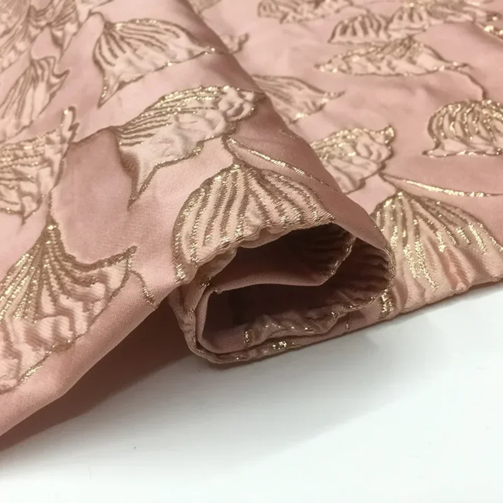 Jacquard Brocade Fabric European Brand Fashion Foil Stamping Design Evening Dress Kids Suit Diy Sew Custom Fabrics by the Meter