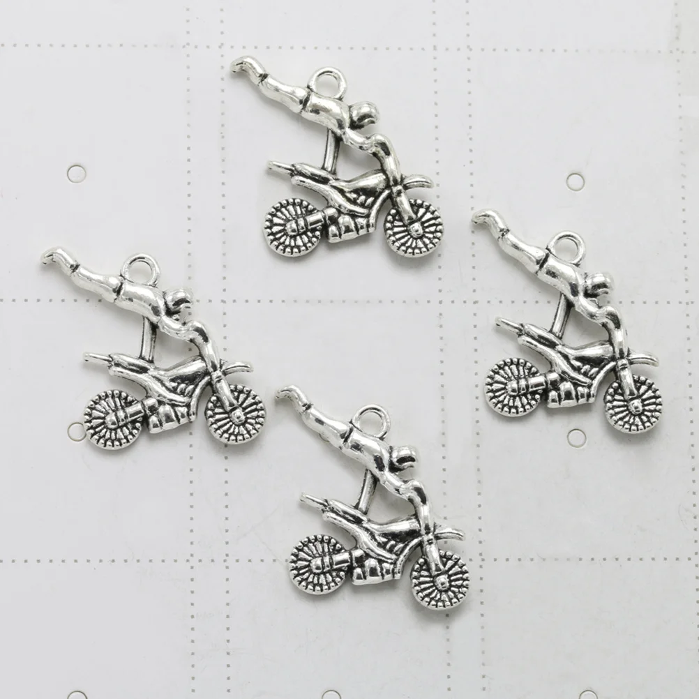 

20 шт. подвесок-шармов в форме мотоцикла из сплава, серебристые, для изготовления ожерелий, браслетов, аксессуаров для ювелирных изделий, для подарков своими руками