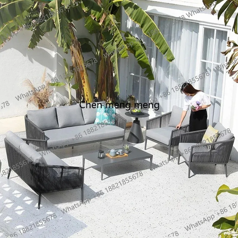 

Nordic Designer Courtyard Villa Garden Sofas Waterproof and Sunscreen Simplicity Garden Sofa Relax Outdoor Furniture Divano