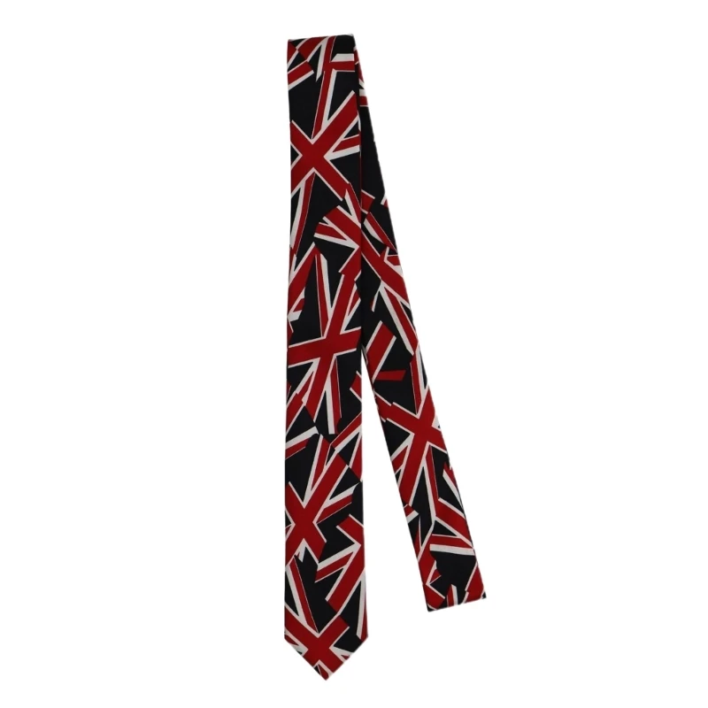 Polyester Silk Necktie American British Striped Patterned Patriotics Neck Tie