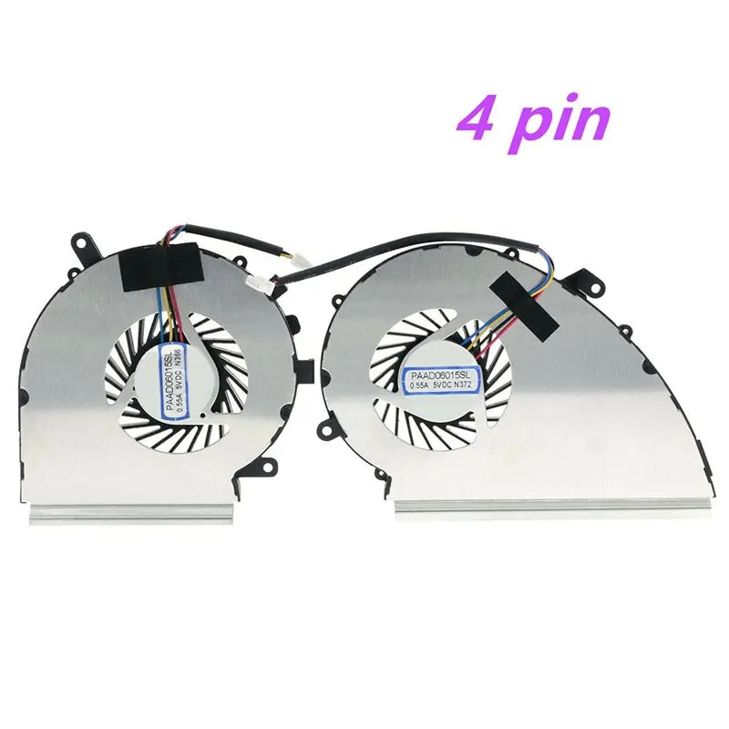 [ABJZ] CPU+GPU Cooling Fan for MSI GE72VR GP72VR GL72VR MS-179B 4 Pin PAAD06015SL