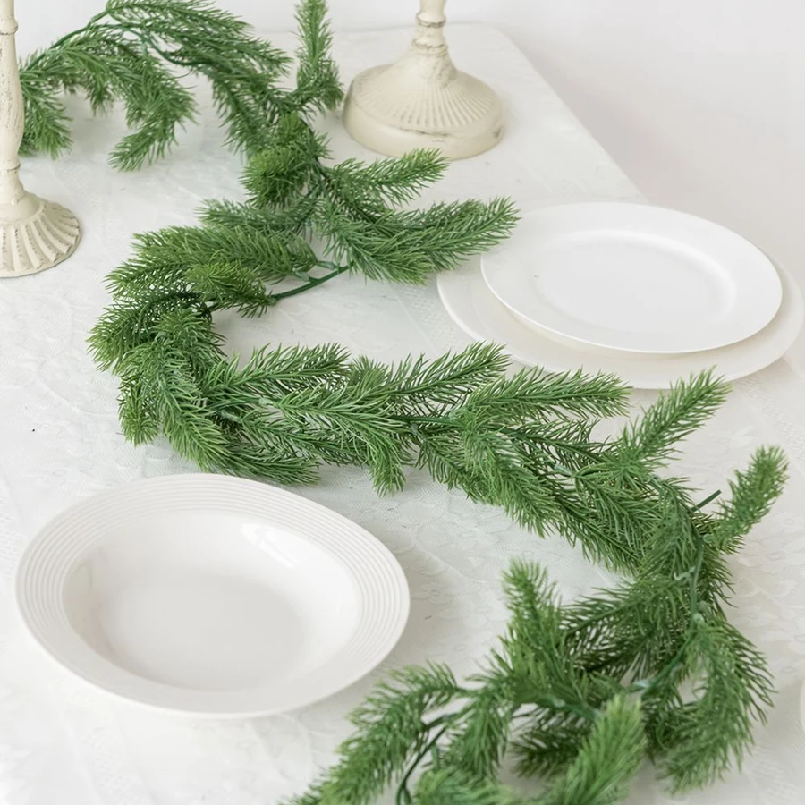

Artificial Plant Pine needle vine Christmas tree decor Outdoor garden Home courtyard festival party Wedding Photography prop Diy