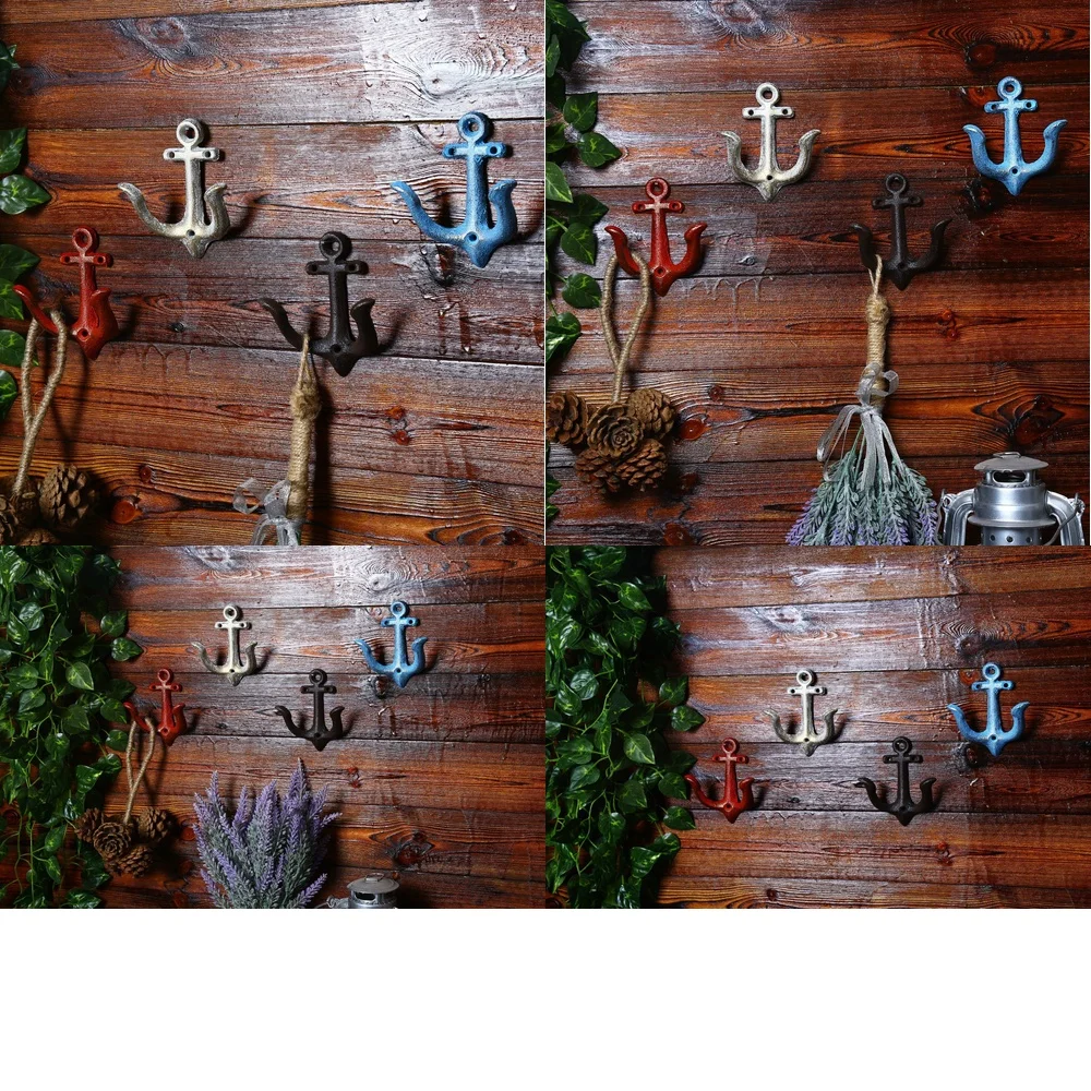 

Ретро железный якорный крючок с текстурой в деревенском стиле, металлический настенный декор для украшения окна кафе и реквизита для фото