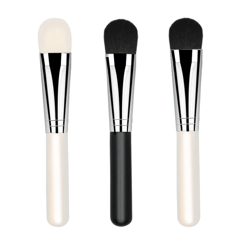 3pcs แปรงพอกหน้า Soft Fiber Applicator เครื่องมือล้างทําความสะอาดได้สําหรับเจลครีมหน้ากากแต่งหน้าเครื่องมือความงาม Skincare Aid