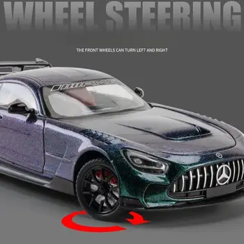 1:24 Mercedes-Benz AMG-GT Alloy Miniaturowy samochód odlewany z metalu Model samochodu w skali Dźwięk i światło Kolekcja zabawek dla dzieci Prezenty 6 best sales mini gt mercedes - №5