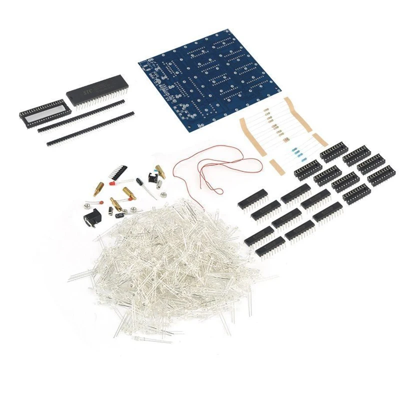 Imagem -03 - Diy Led Cube Kit Mini Led Light Solda Projeto Kit 8x8x8