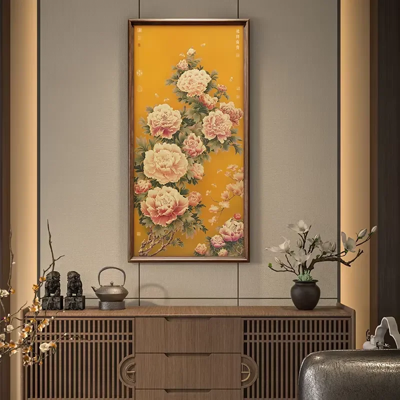 New Chinese Style Brass Wall Art Metal Handicraft Hanging Decoration for Home Living Room Customizable Size Modern Still Life