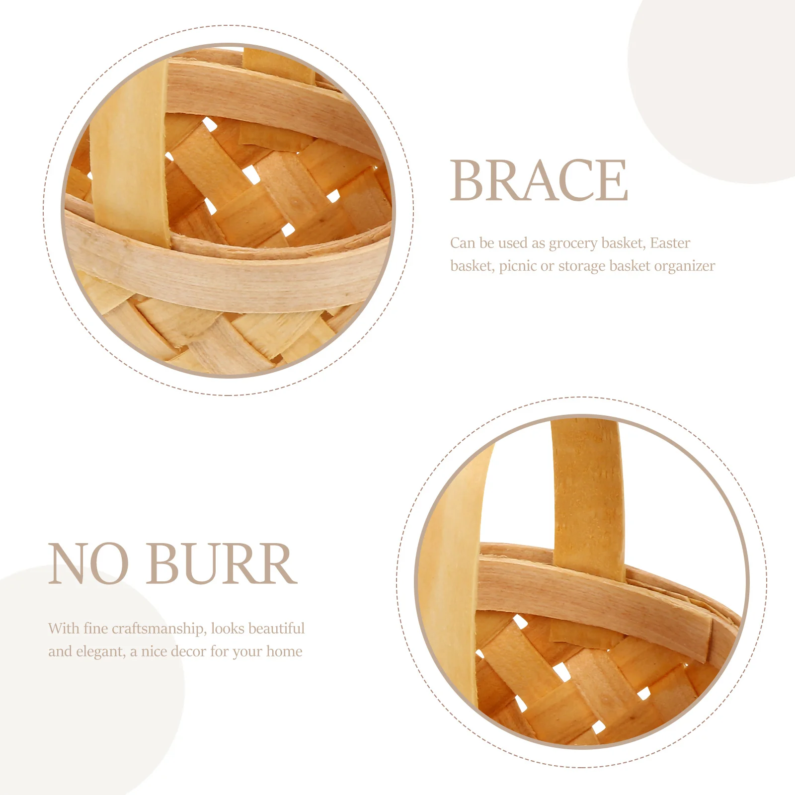 

4Pcs Woven Basket Eco-Friendly Flower Arrangement Basket Portable Storage Container Made for Wedding Garden Storage Container