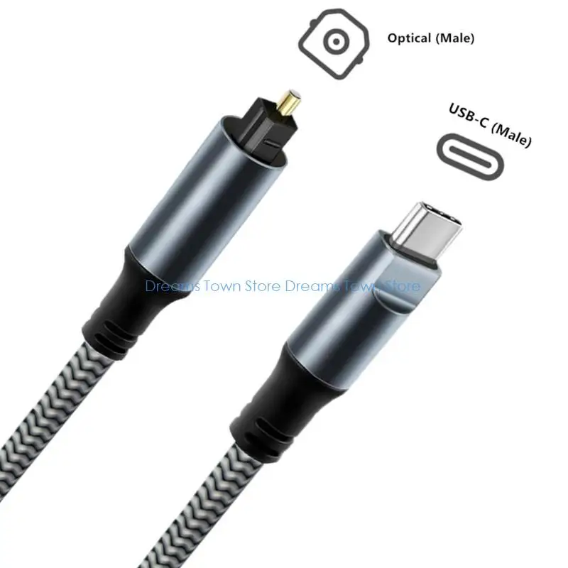HX6A USB C To Optical Sound Adapter Optical Sound Adapter Type C To SPDIF Digital Converter for Computer Laptop Connection