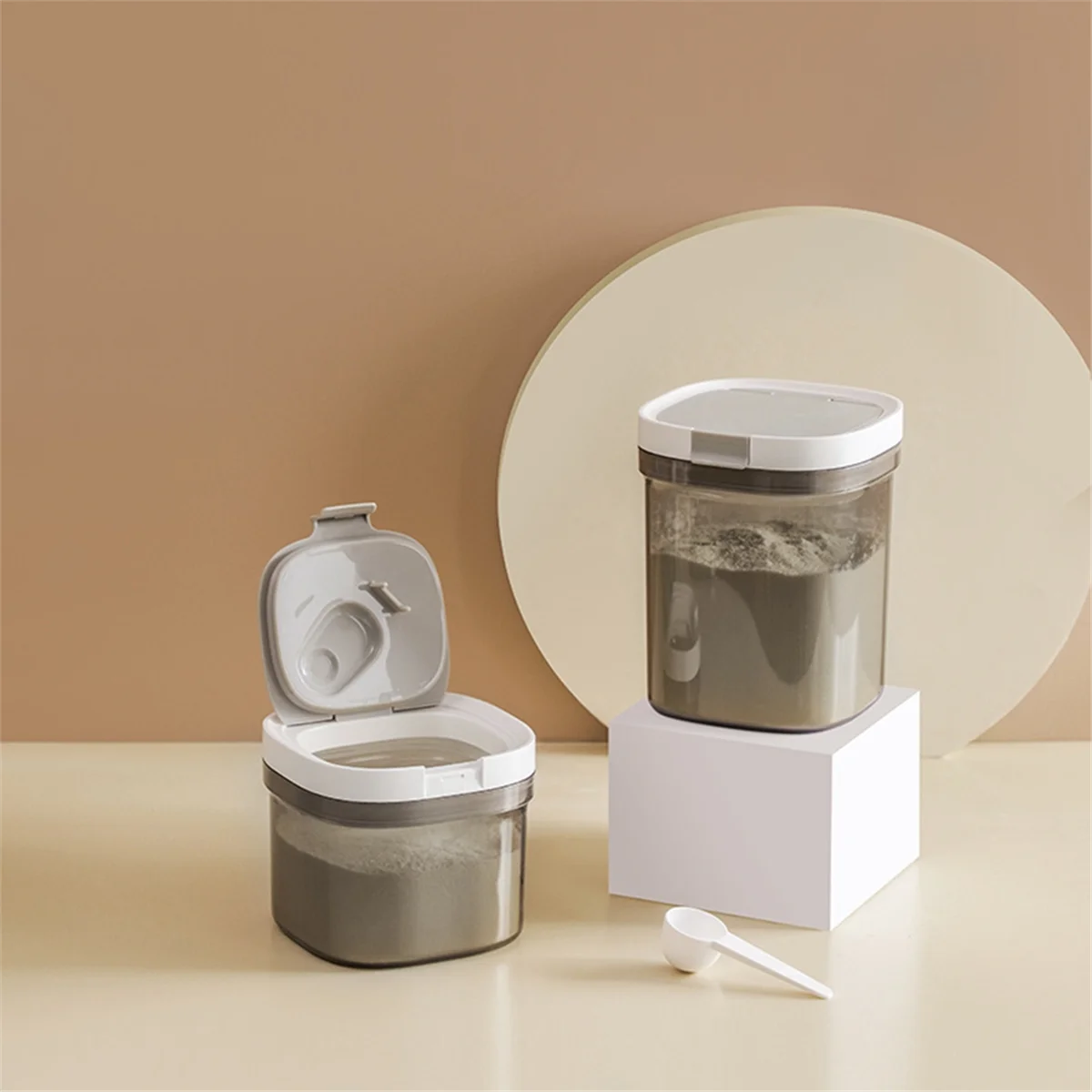 ABLG Contenitore ermetico per caffè, contenitore da cucina in plastica da 800 ml con coperchio per chicchi di caffè, farina, zucchero, cereali