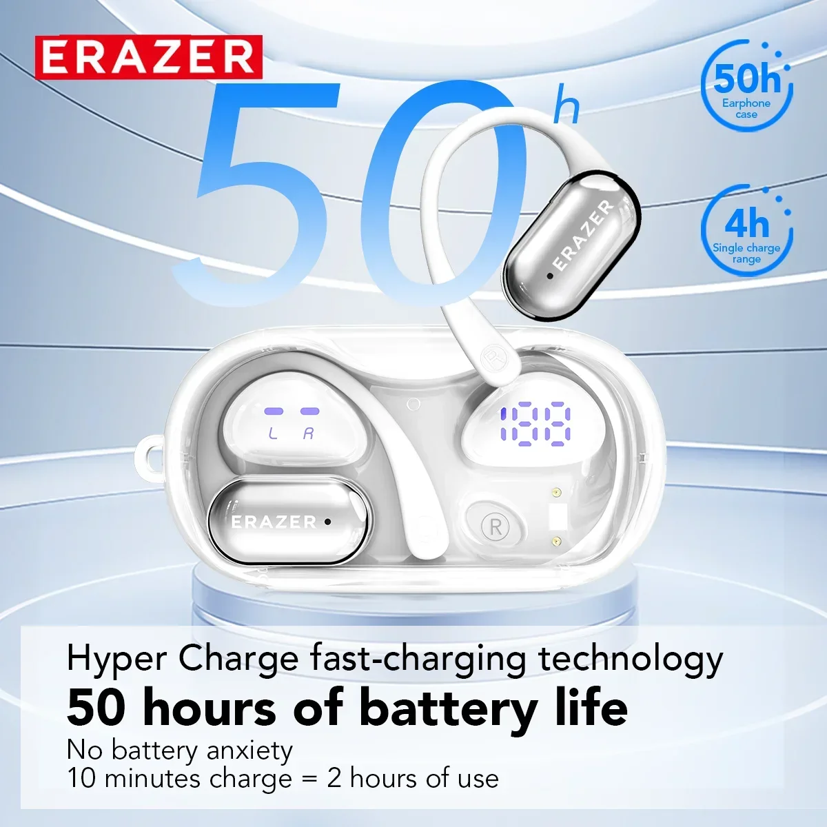 ERAZER XF56 Bluetooth V6.0 Earphones OWS Sports Wireless Headphones AI Translator Earbuds Comfortable Ear Hook Bluetooth Headset