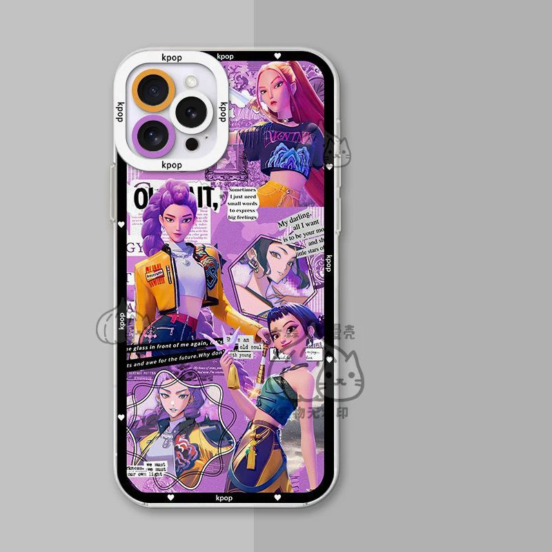حافظة من السيليكون الشفاف KPop D-Demon H-Hunters لهاتف iPhone 16 E 15 14 11 Pro Max 13 12 Mini XS Max XS X 8 7 Plus غطاء مقاوم للصدمات