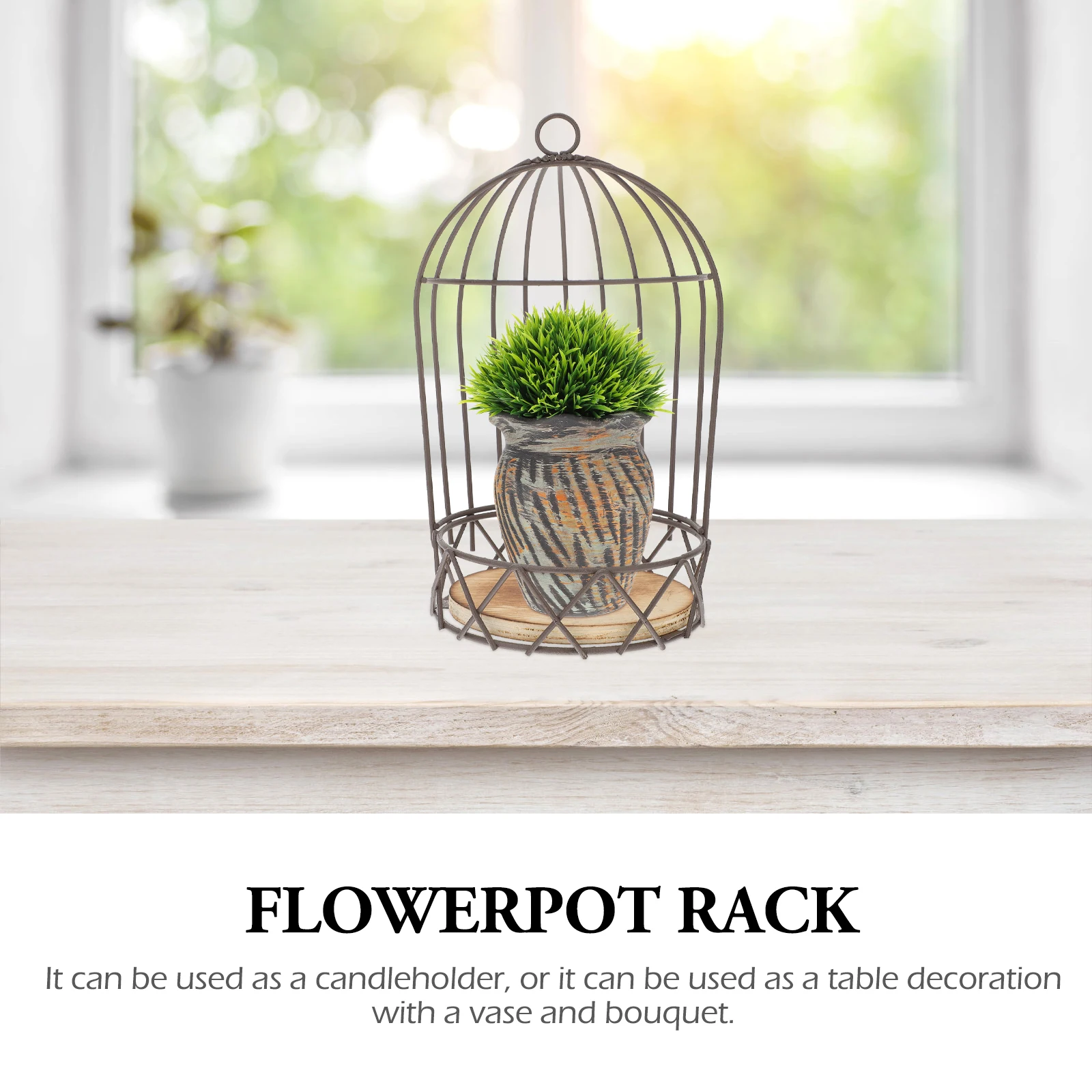 

1pc Birdcage Flower Stand Decorative Birdcage Candleholder Vase Rack Metal Material Smooth Edge Household Decoration Festival