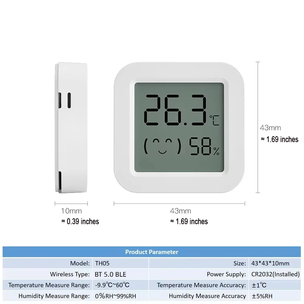 Tuya Temperature Humidity Sensor Mini LCD Display Compatible with BT APP Remote Control Thermometer Hygrometer
