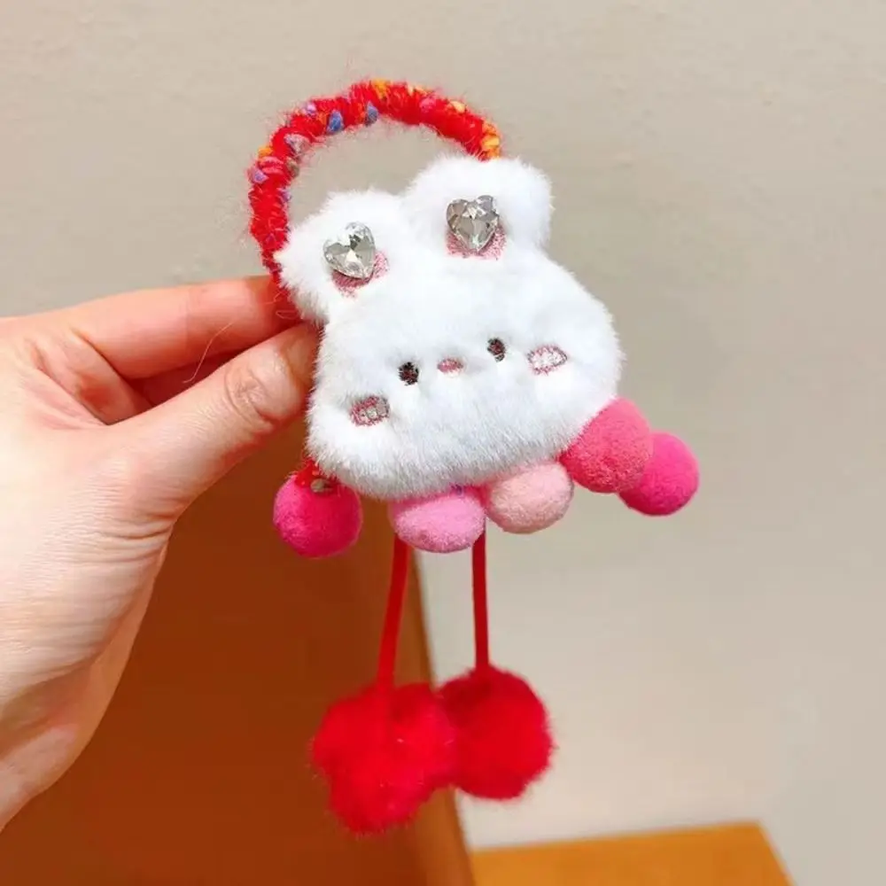 

Tassel New Year Hair Rope Plush Ball Hair Ring Lion Awakening Headwear Korean Style Ponytail Holder Plush Elastic Hair Band