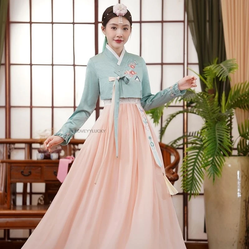 Traditional Korean Clothing For Women Hanbok Dress Ancient Costume Retro Court Korea Stage Performance Wedding Dance Party Dress