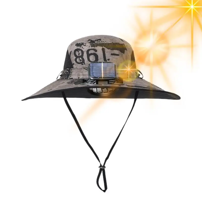 

Hats With Solar Fans Hat With Rechargeable Fan Lightweight Fishing Hats Wide Brim Outdoor Sunshade For Hiking Summer Sun