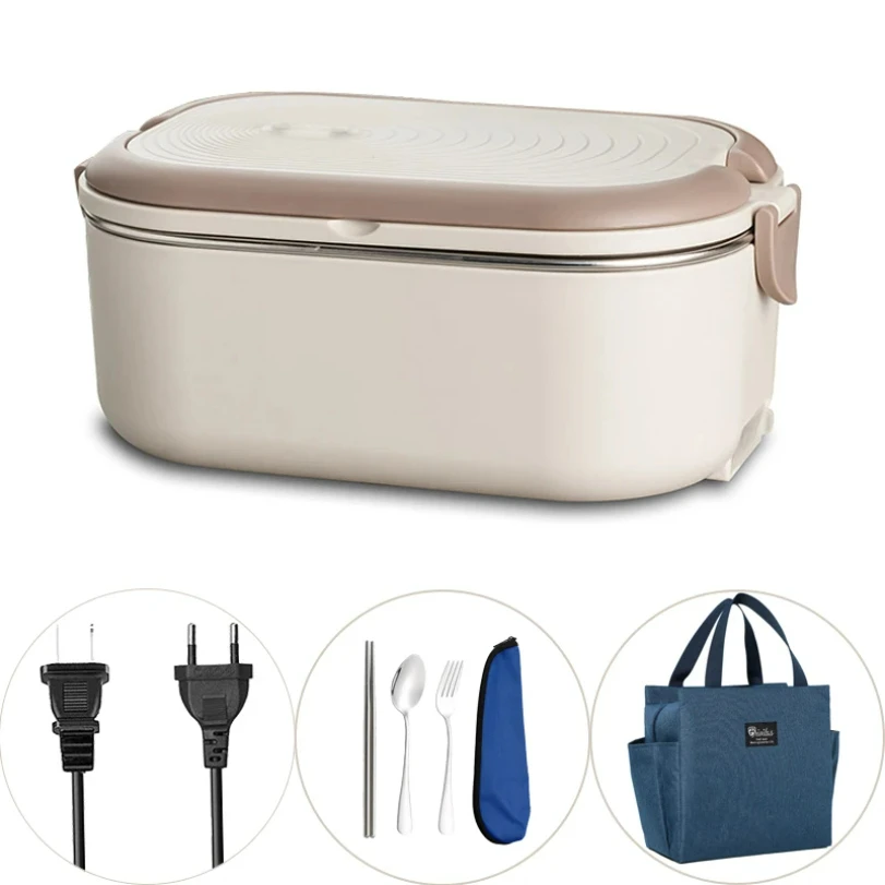 220V 110V Elektrische Lunchbox Edelstahl Lebensmittel Wärmer Heizung Bento Box 1L EU UNS Stecker Schule büro Thermostat Heizung 18W