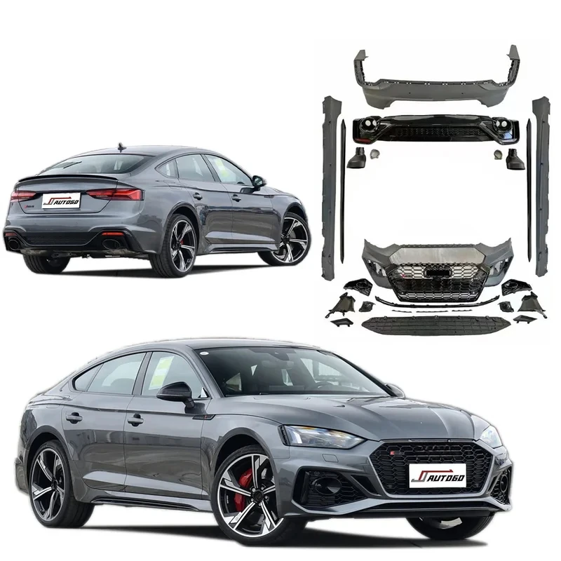 

Auto Facelift Refit Body Kit A5 S5 B9.5 2021-2022 Update To Racing RS5 Honeycomb Style Front+Rear Bumper Assembly Skirt