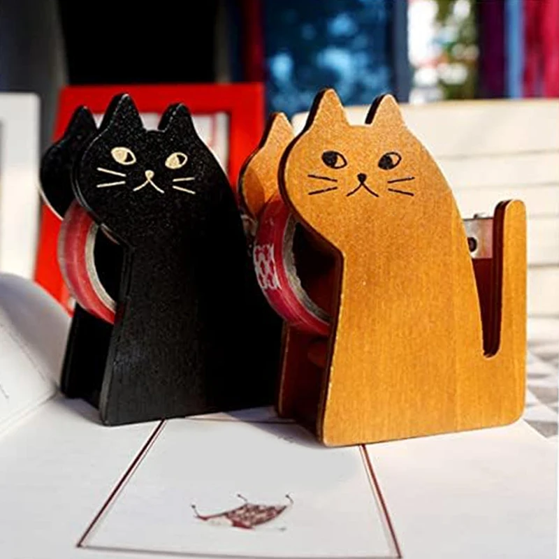 2Pcs Cats Tape Holder Packing Tape Roller Tape Packaging Tape Dispenser False Eyelash Tape Dispenser Fun Tape Dispenser