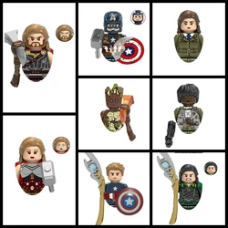 X0273 Groot Steve Rogers Thor Building Blocks Hero Anime Bricks Dolls Mini Action Toy Figures assemblare blocchi regali per bambini