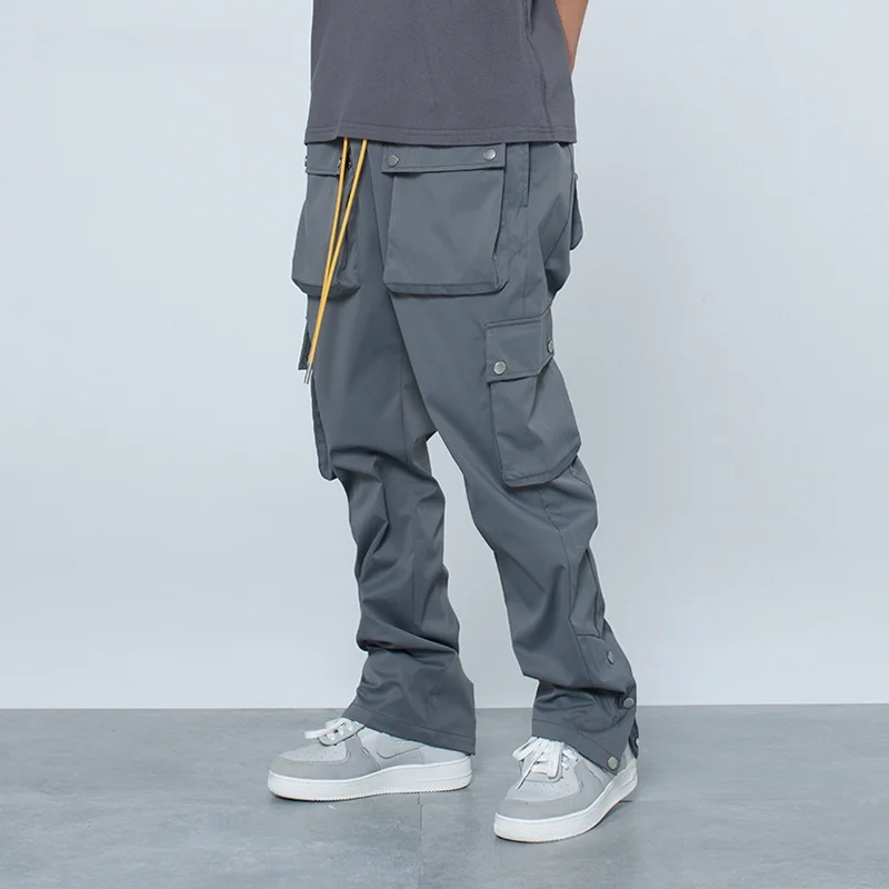 

High Street Anti-Dust Workwear Pants with kets Straight Leg Casual Trousers for Youth Faionable And Durable Polyester Fiber