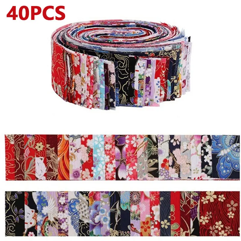 40Pcs/Set DIY Handmade Cloth Cotton Fabric Fabric Wrapping Cloth Quilting Fabric For Patchwork Sewing Craft Japanese Style