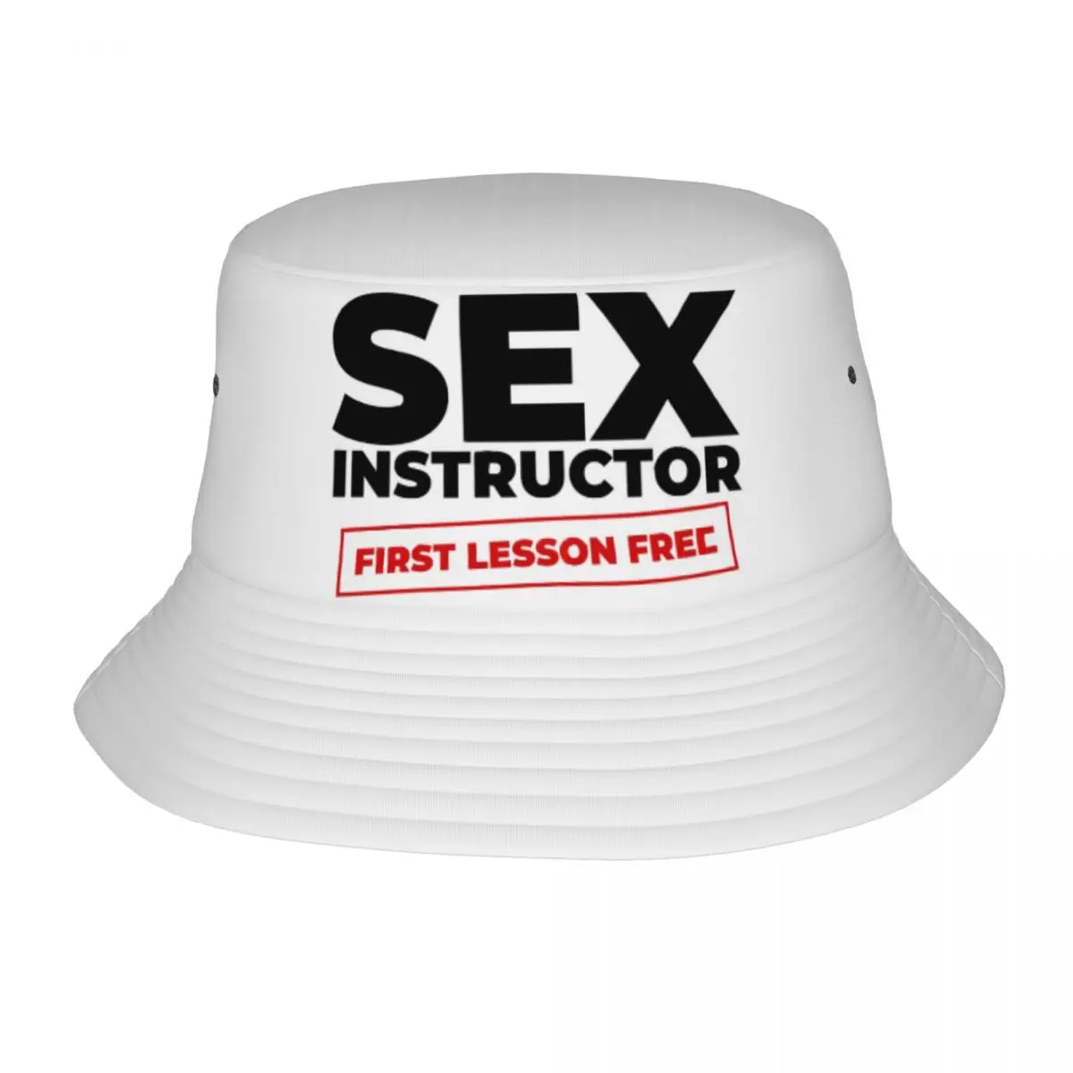 SEX INSTRUCTOR Bucket Hat  Funny Design Classic Fisherman Hats For Couple Foldable Vacation Caps Hawaii Graphic Sunscreen Hat