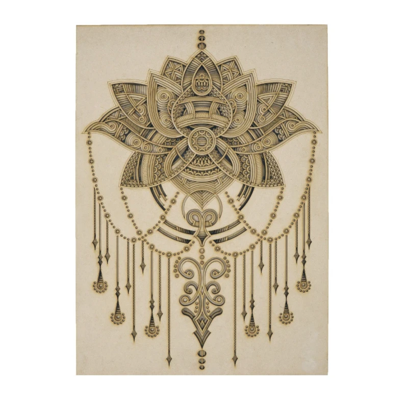 Lotus creative wall home soft decoration three-dimensional art wood Nordic mural gift painting
